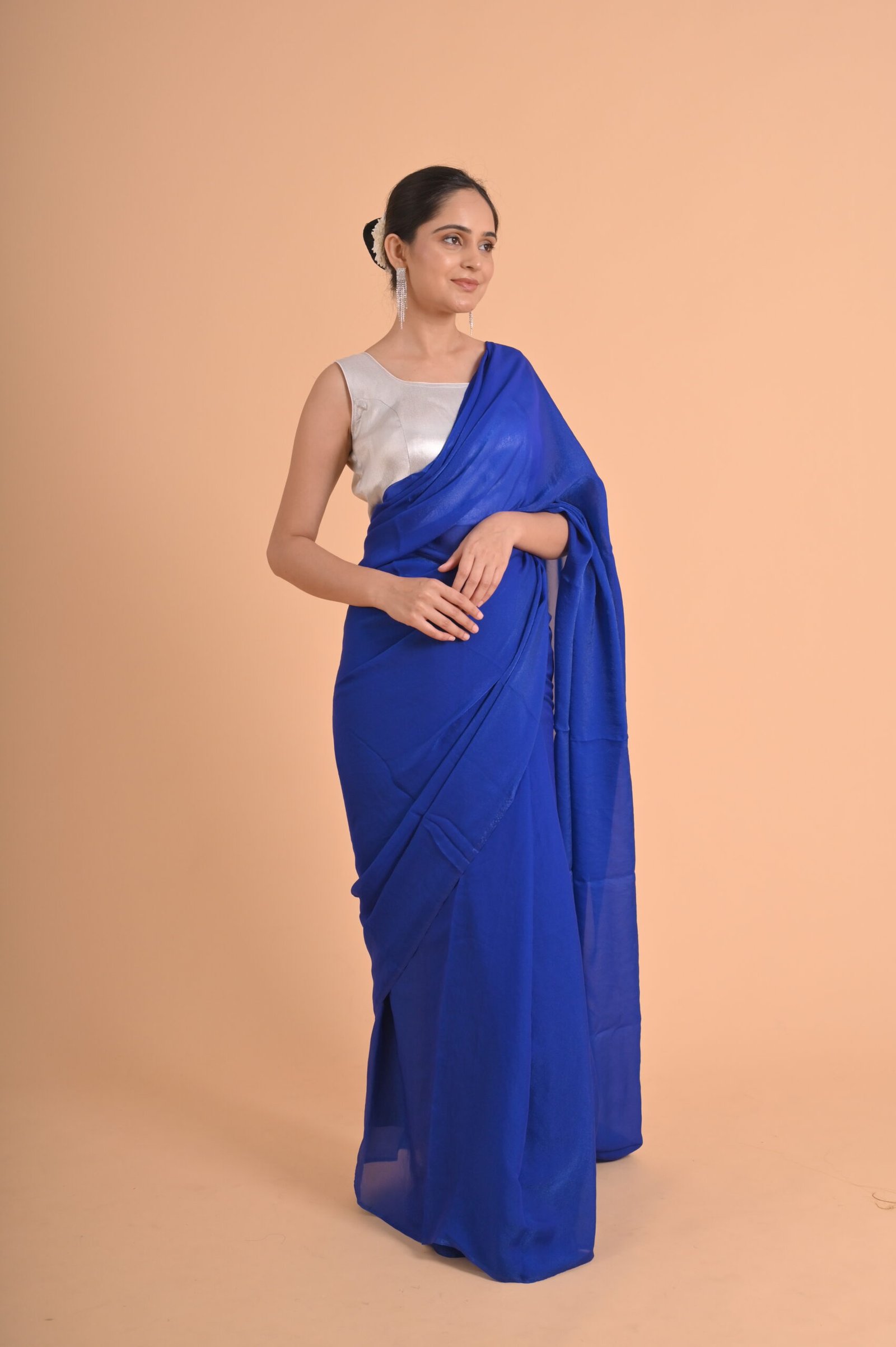 PURE BANARASI (ROUND NECK)+COSMOS SAREE - Image 3