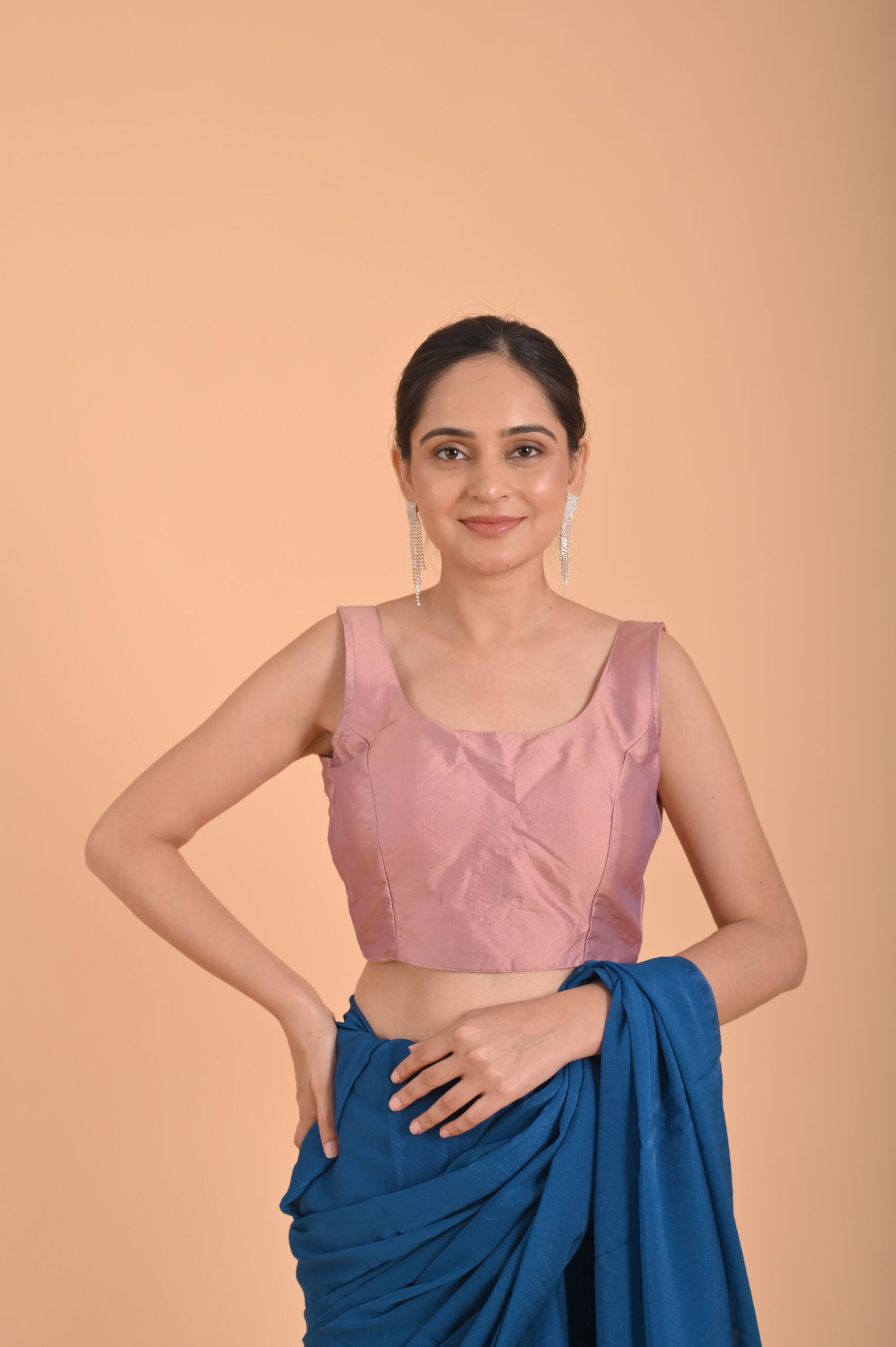 TAFTA PLAIN+COSMOS SAREE - Image 5