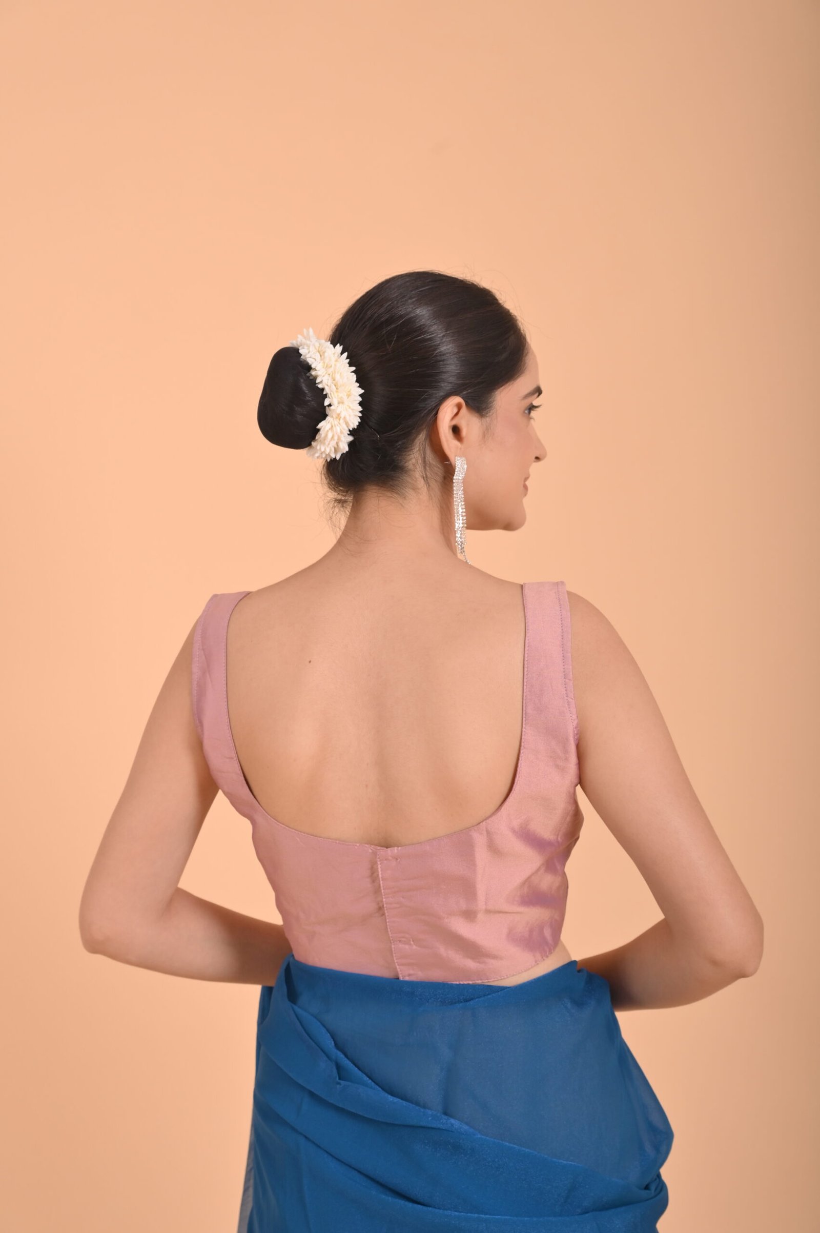 TAFTA PLAIN+COSMOS SAREE - Image 7