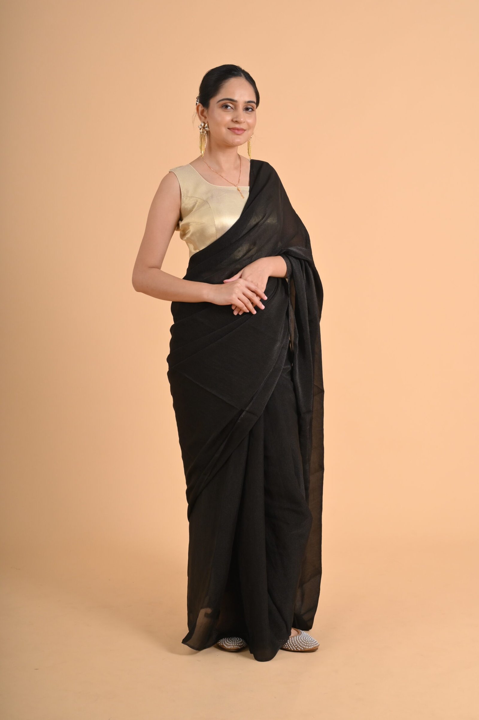 PURE BANARASI(ROUND NECK) +COSMOS SAREE