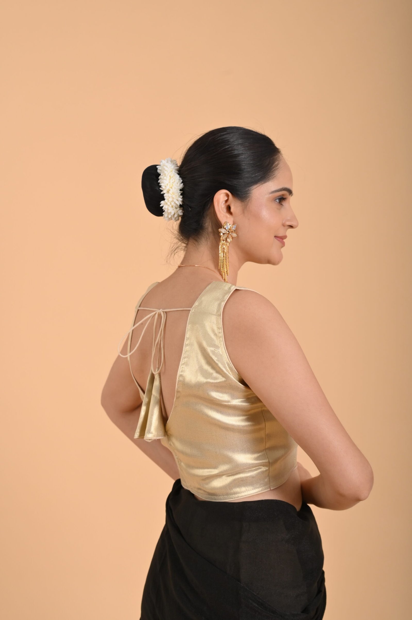 PURE BANARASI(ROUND NECK) +COSMOS SAREE - Image 6