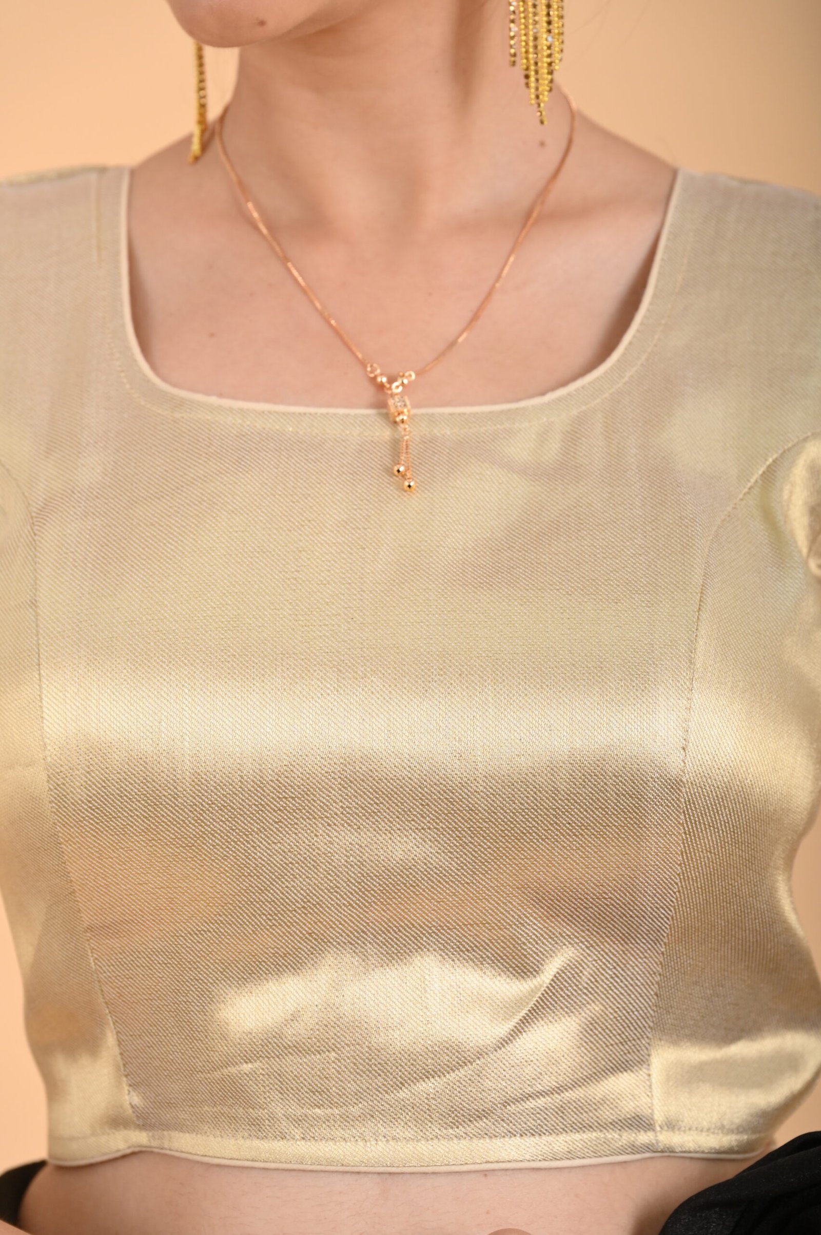 PURE BANARASI(ROUND NECK) +COSMOS SAREE - Image 7