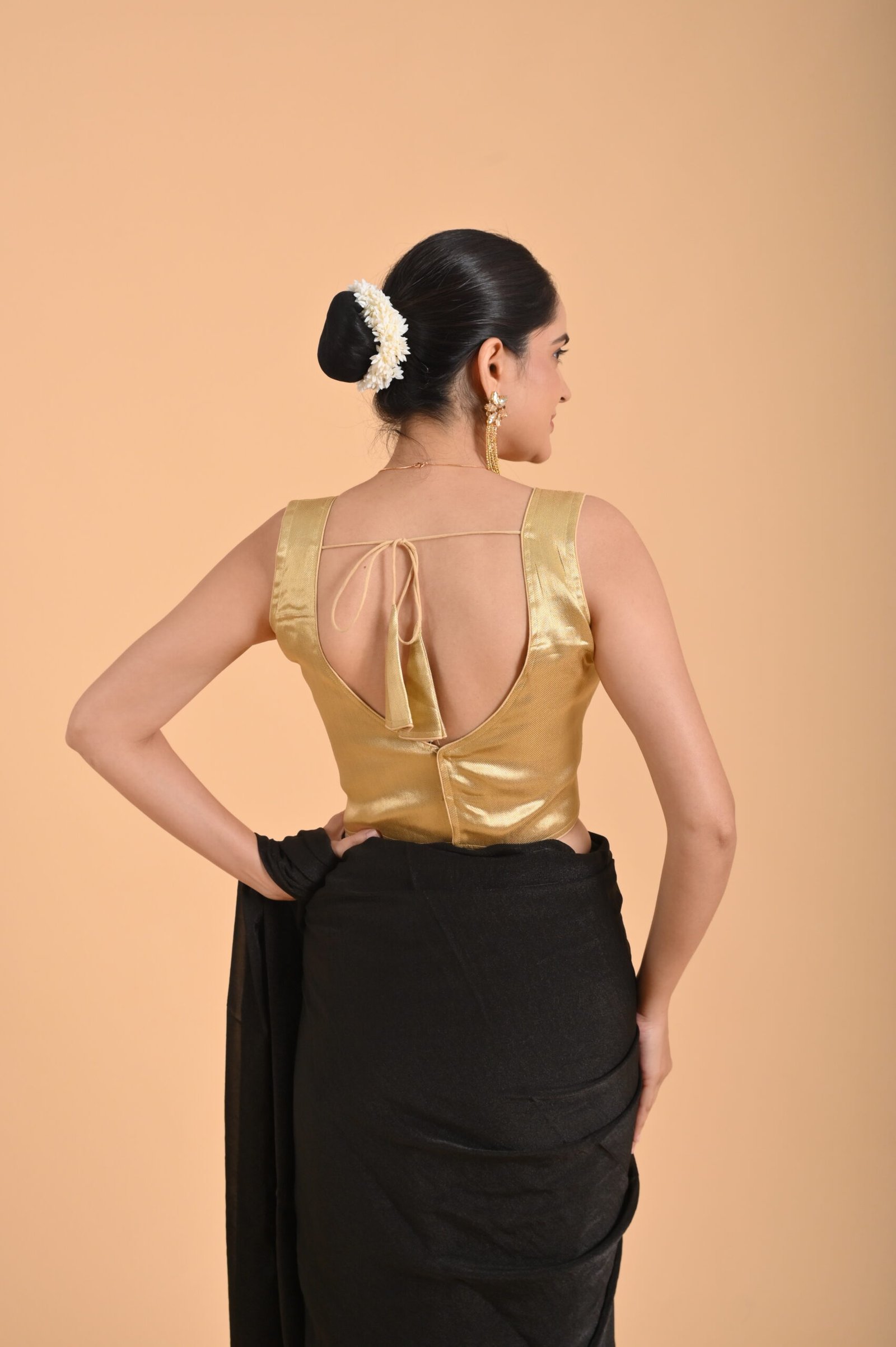 PURE BANARASI(V NECK) +COSMOS SAREE - Image 6