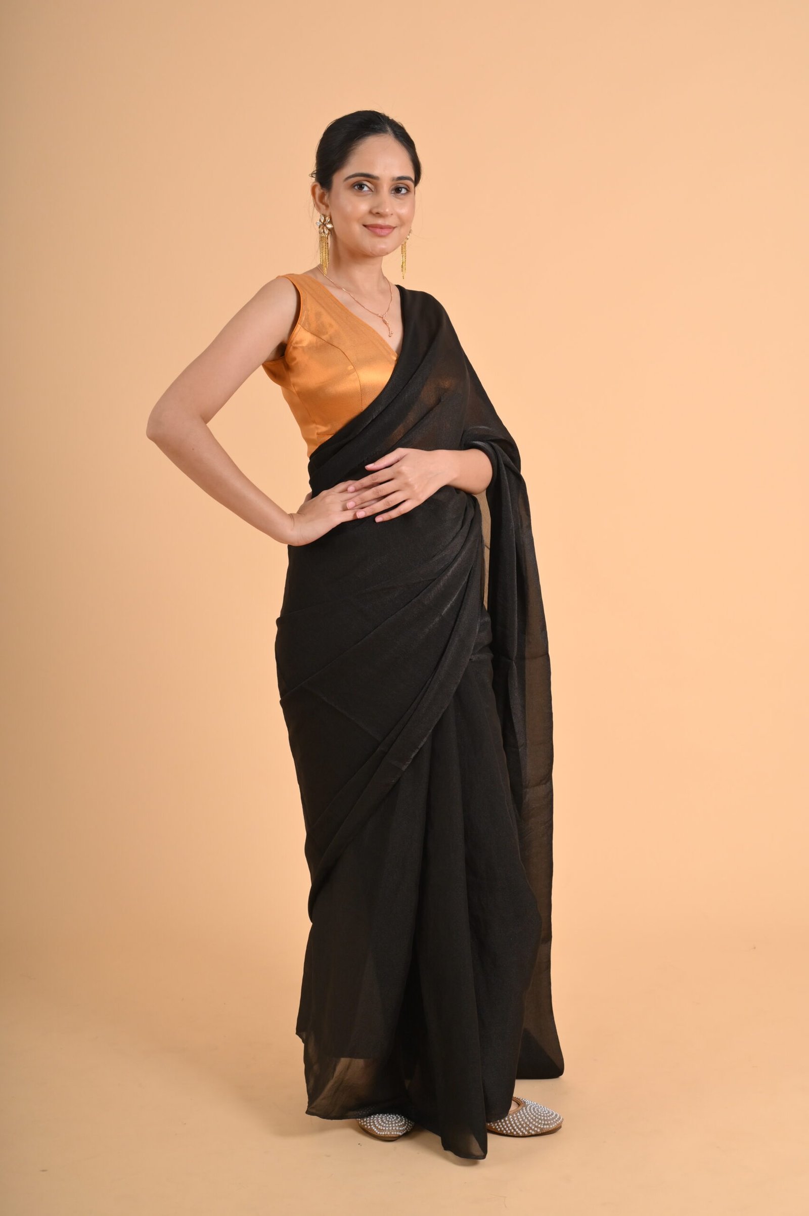 PURE BANARASI(V NECK) +COSMOS SAREE
